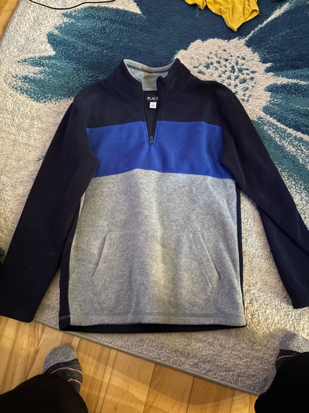 The Children's Place Navy, Royal Blue & Heather Gray Half-Zip Fleece Pullover